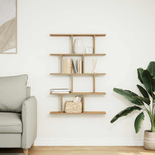 VidaXL (artisan oak) vidaXL Wall Cube Shelf 12 Compartments Storage Floating Shelf Engineered Wood 2