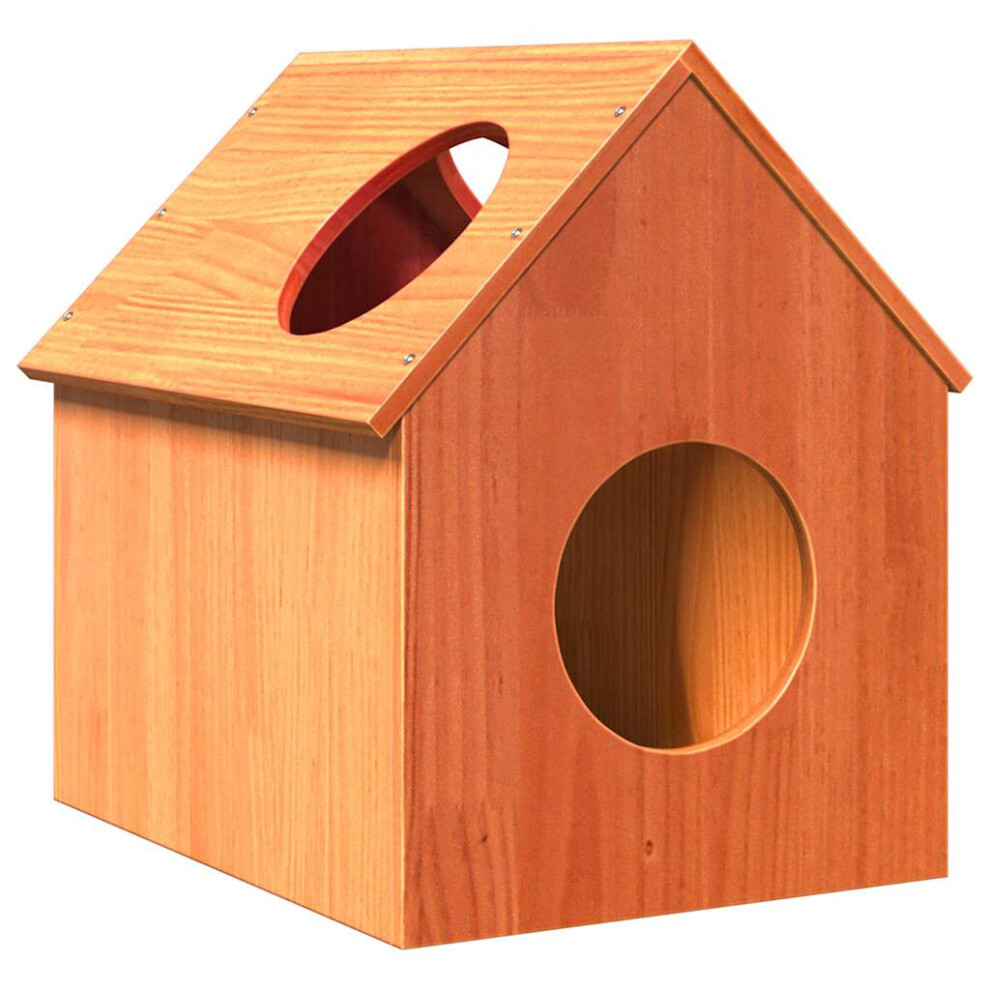 (wax brown) vidaXL Cat House White 41x50x50 cm Solid Wood Pine cat house indoor