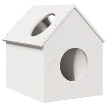 (white) vidaXL Cat House White 41x50x50 cm Solid Wood Pine cat house indoor
