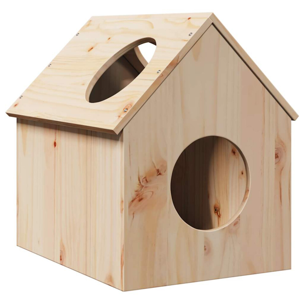 Vidaxl (Natural) Cat House White 41X50x50 Cm Solid Wood Pine Cat House Indoor