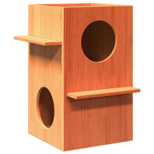 (cream) vidaXL Cat House White 43x43x60 cm Solid Wood Pine cat house indoor