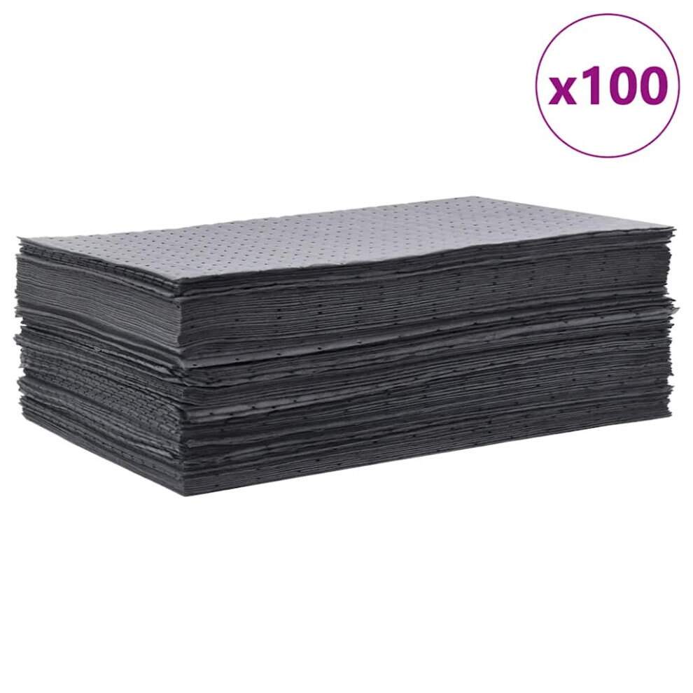 (100 pcs) vidaXL Oil Absorbent Pads Spill Control Pad Workshop Oil Absorbent Mat Grey