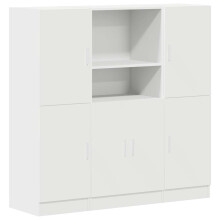 (white) vidaXL Kitchen Cabinet Set 3 Piece Storage Cabinet Cupboard Engineered Wood