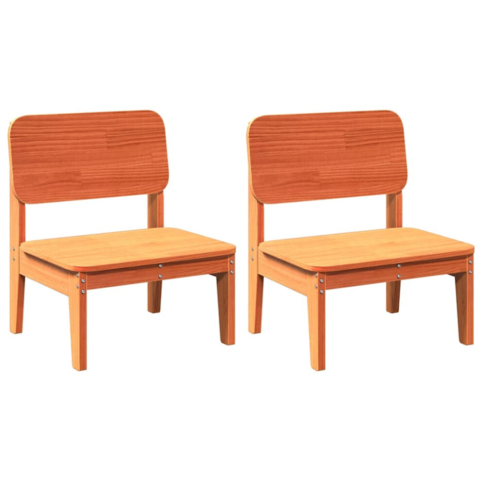 Vidaxl (Wax Brown, 2 Pcs) Garden Chair 60X52.5x72 Cm Impregnated Wood Pine Relax Chair