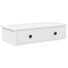(white, 60 x 25 x 15 cm) vidaXL Wall Shelf with Drawers White 60x25x15 cm Engineered Wood