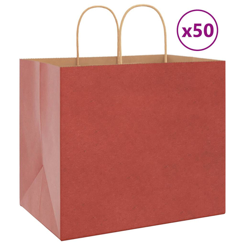 (red, 32 x 22 x 28 cm) vidaXL Paper Bags 50 pcs with Handles Brown 15x8x21 cm Grocery Paper Gift Bag