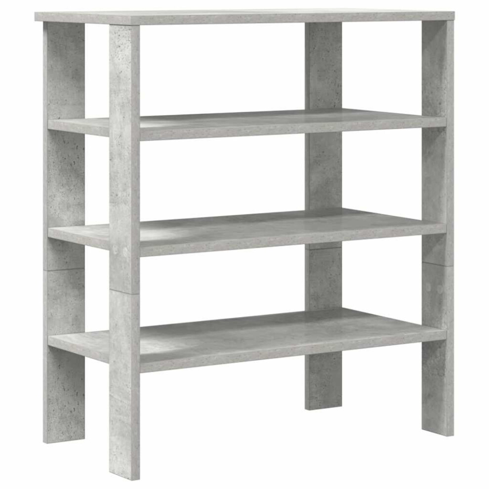 VIDAXL Engineered Wood Shoe Rack in Concrete Grey, 61x32x70 cm Extra Small Storage Unit for Hallways and Entryways - Image 2