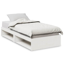 (white, 100 x 200 cm) vidaXL Day Bed with Mattress Bedroom Sofa Bed Couch Guest Bed Solid Wood Pine