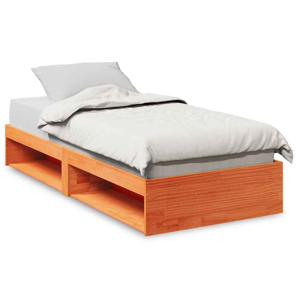 Vidaxl (Wax Brown, 75 X 190 Cm) Day Bed With Mattress Bedroom Sofa Bed Couch Guest Bed Solid Wood Pine
