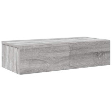 (grey sonoma, 60 x 26.5 x 15 cm) vidaXL Wall Shelf with Drawers Floating Storage Display Shelf Engineered Wood