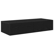 (black, 80 x 33 x 17 cm) vidaXL Wall Shelf with Drawers Floating Storage Display Shelf Engineered Wood