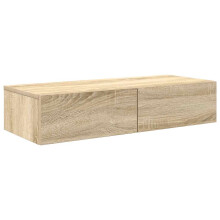 (sonoma oak, 80 x 33 x 17 cm) vidaXL Wall Shelf with Drawers Floating Storage Display Shelf Engineered Wood