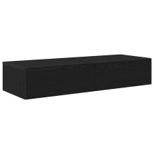 (black, 100 x 36 x 19 cm) vidaXL Wall Shelf with Drawers Floating Storage Display Shelf Engineered Wood