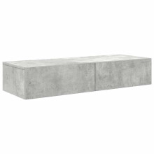 (concrete grey, 100 x 36 x 19 cm) vidaXL Wall Shelf with Drawers Floating Storage Display Shelf Engineered Wood