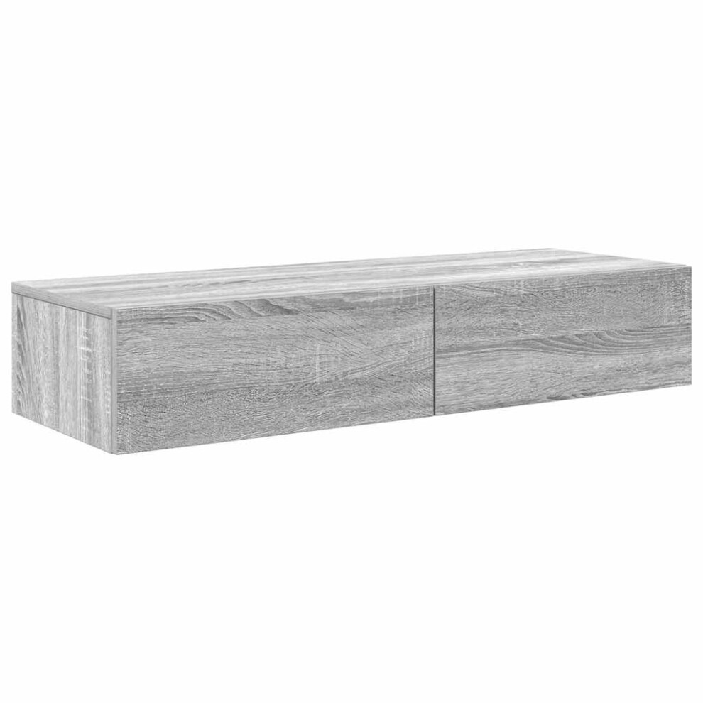 (grey sonoma, 100 x 36 x 19 cm) vidaXL Wall Shelf with Drawers Floating Storage Display Shelf Engineered Wood