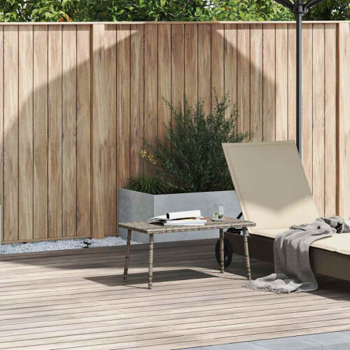VidaXL (grey, 80 x 40 x 37 cm) vidaXL Garden Coffee Table Rectangular Light Grey 40x40x37 cm Poly Rattan 1