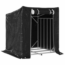 (101 x 61 x 110.5 cm) vidaxL Firewood Rack with Rain Cover 100.5x100.5x110.5 cm Galvanised Steel