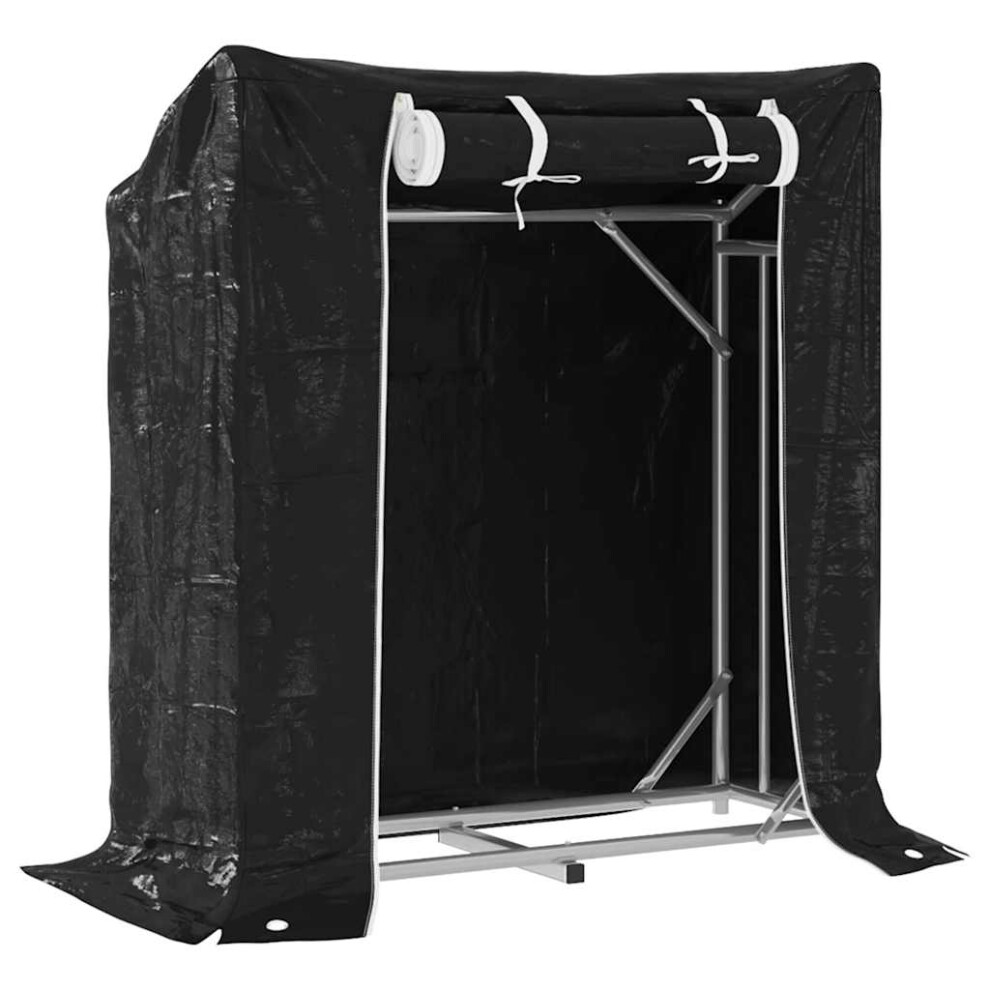 (100.5 x 40.5 x 110.5 cm) vidaxL Firewood Rack with Rain Cover 100.5x100.5x110.5 cm Galvanised Steel