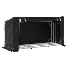 (200.5 x 80.5 x 110.5 cm) vidaxL Firewood Rack with Rain Cover 100.5x100.5x110.5 cm Galvanised Steel