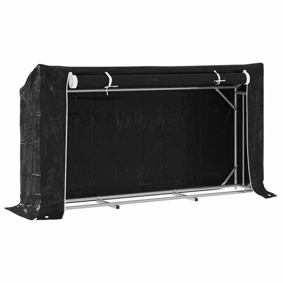 (200.5 x 41 x 110.5 cm) vidaxL Firewood Rack with Rain Cover 100.5x100.5x110.5 cm Galvanised Steel