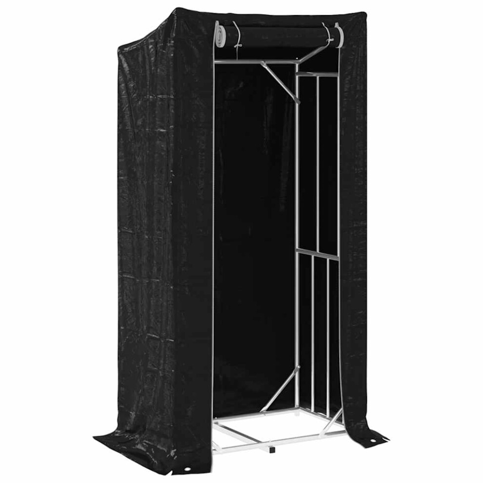 (100 x 60 x 200 cm) vidaxL Firewood Rack with Rain Cover 100.5x100.5x110.5 cm Galvanised Steel