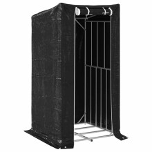 (100 x 100 x 200 cm) vidaxL Firewood Rack with Rain Cover 100.5x100.5x110.5 cm Galvanised Steel