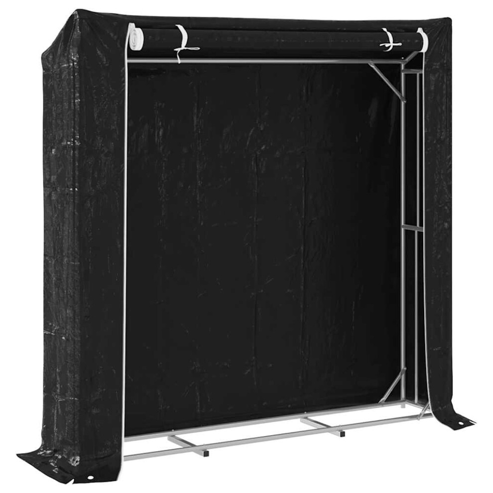 (200 X 40 X 200 cm) vidaxL Firewood Rack With Rain Cover 100.5x100.5x110.5 Cm Galvanised Steel