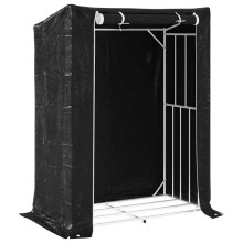 (150 x 80 x 200 cm) vidaxL Firewood Rack with Rain Cover 100.5x100.5x110.5 cm Galvanised Steel