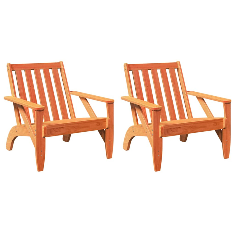 (wax brown, 2 pcs) vidaXL Garden Adirondack Chairs Outdoor Chair Picnic Chair Solid Wood Pine