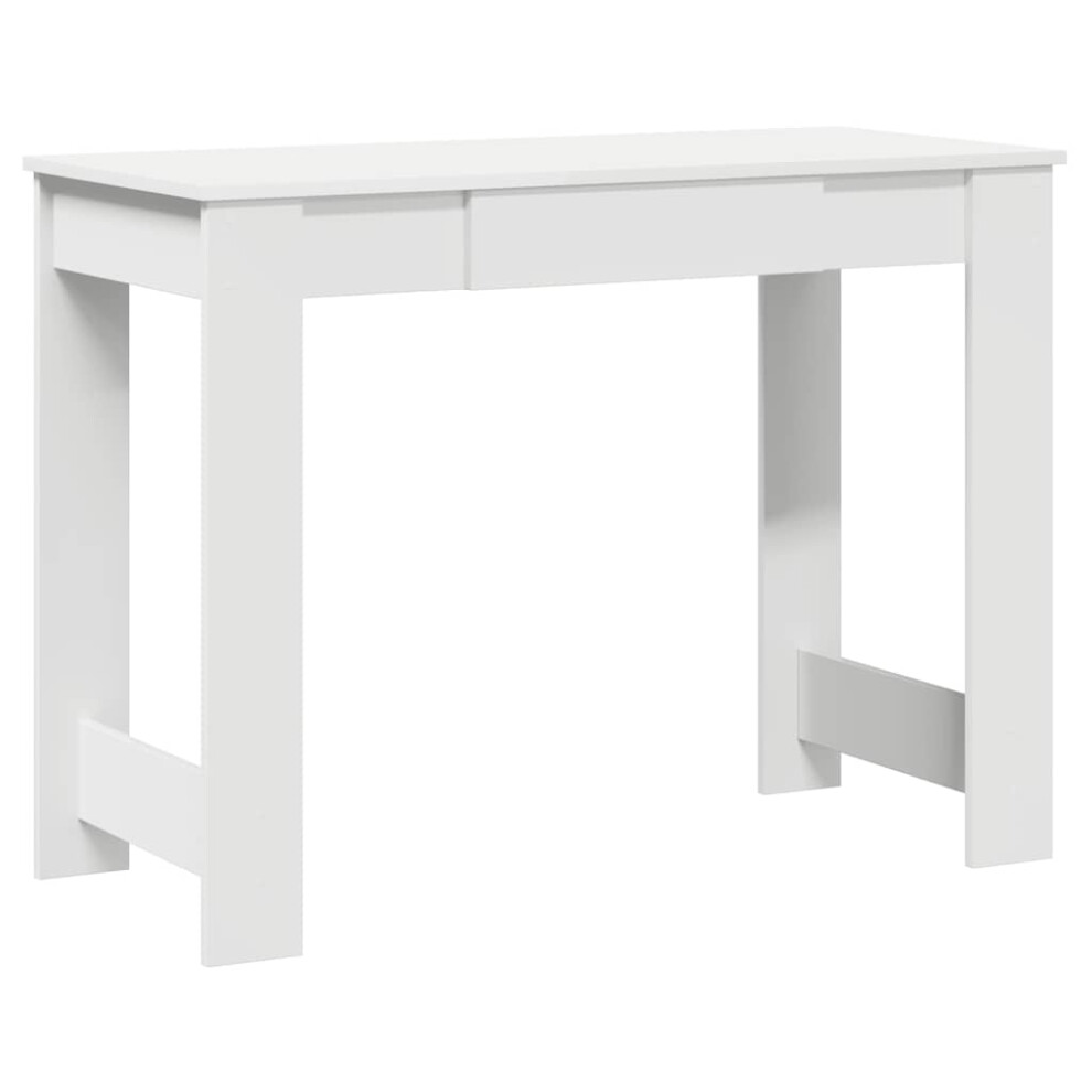 (white) vidaXL Desk Concrete Grey 100x45x75 Cm Engineered Wood Office Desk Study Desk