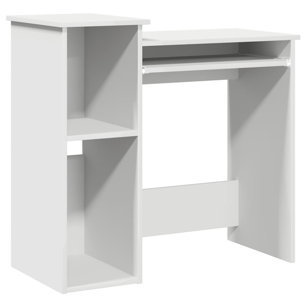 Vidaxl (White) Desk With Shelves 84X40x78 Cm Engineered Wood Office Desk White