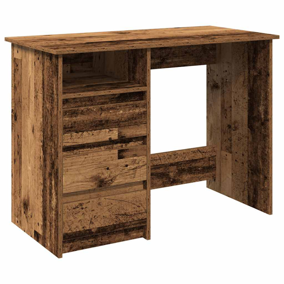 Vidaxl (Old Wood) Desk Writing Table Working Desk Study Computer Desk Engineered Wood