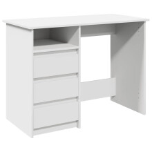 (white) vidaXL Desk Writing Table Working Desk Study Computer Desk Engineered Wood