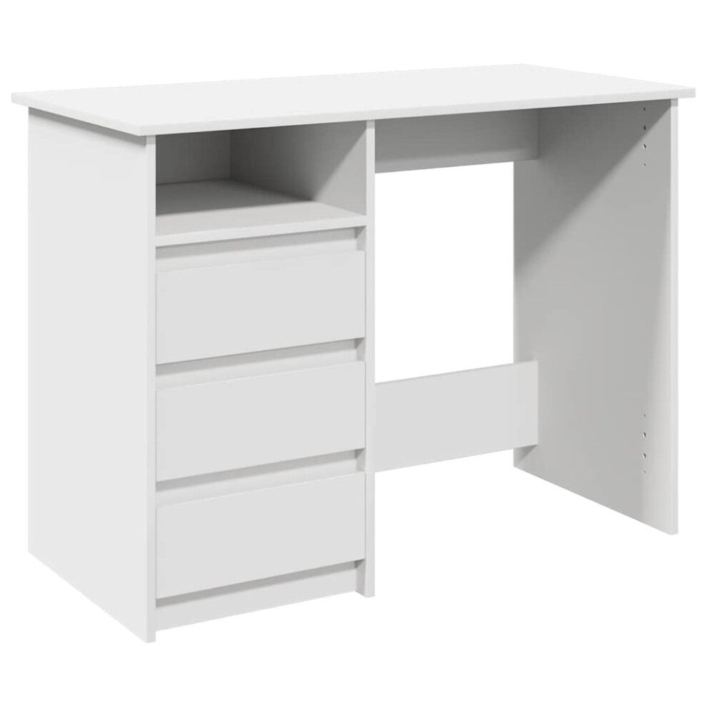 Vidaxl (White) Desk Writing Table Working Desk Study Computer Desk Engineered Wood White