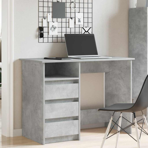VidaXL (concrete grey) vidaXL Desk Writing Table Working Desk Study Computer Desk Engineered Wood 2