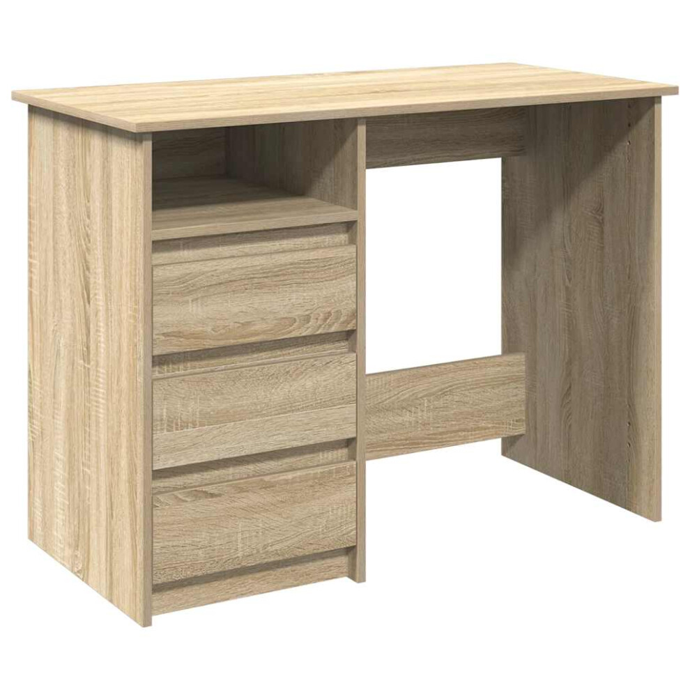 Vidaxl (Sonoma Oak) Desk Writing Table Working Desk Study Computer Desk Engineered Wood