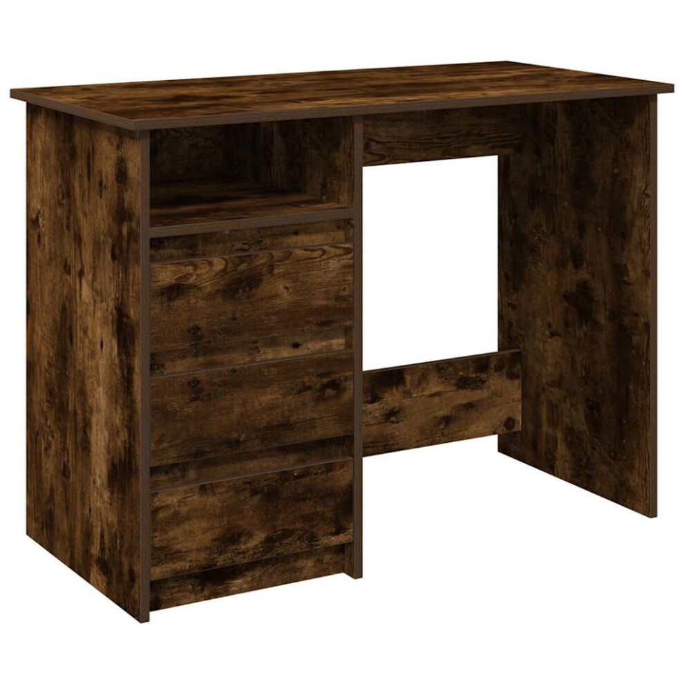 Vidaxl (Smoked Oak) Desk Writing Table Working Desk Study Computer Desk Engineered Wood