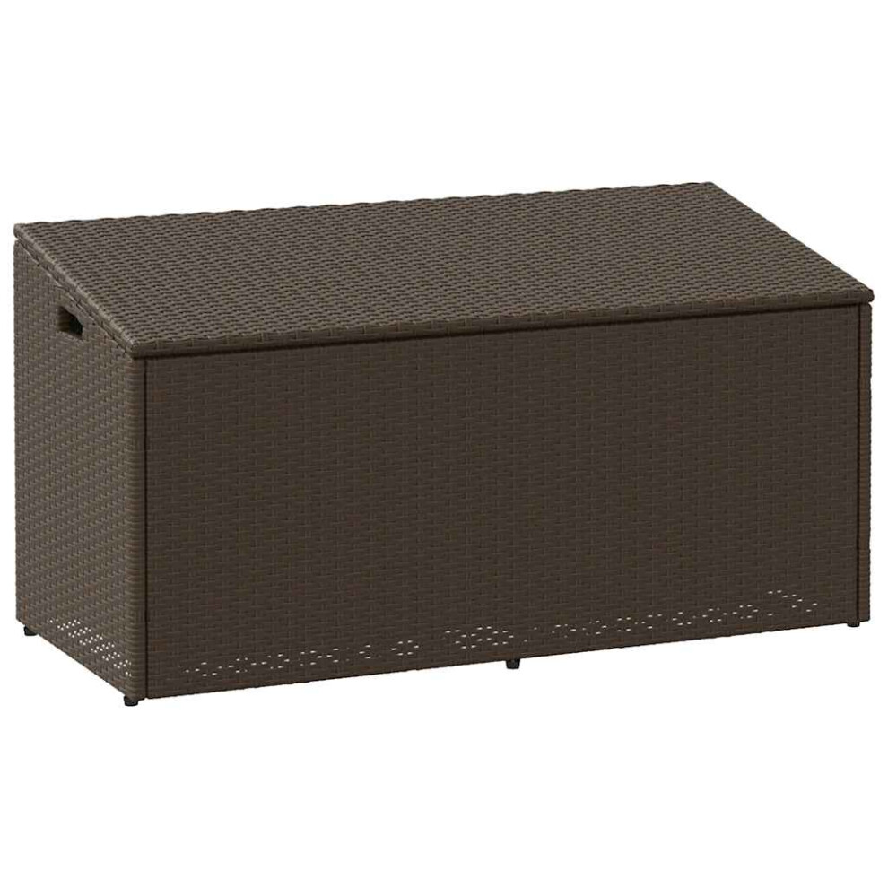 (brown) vidaXL Garden Storage Box Beige 110x50x58 cm Poly Rattan garden storage box