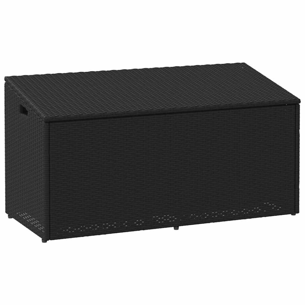 (black) vidaXL Garden Storage Box Beige 110x50x58 Cm Poly Rattan Garden Storage Box