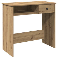 (artisan oak) vidaXL Desk White 80x40x75 cm Engineered Wood office desk study desk