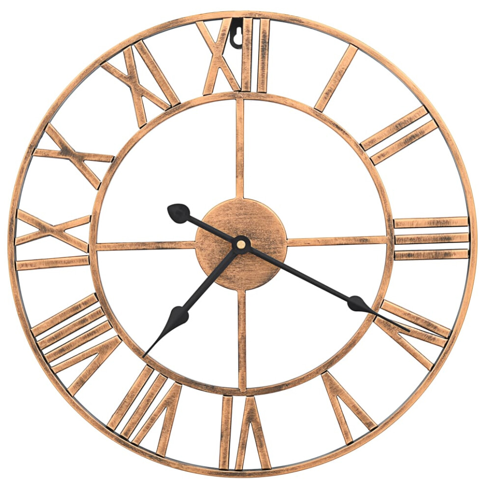 vidaXL Wall Clock Metal 40cm Golden Round Decorative Wall Clock Analog Clock