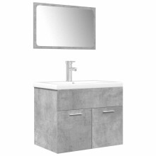 (concrete grey, 60 x 38.5 x 46 cm) vidaXL 3 Piece Bathroom Furniture Set Sonoma Oak Engineered Wood