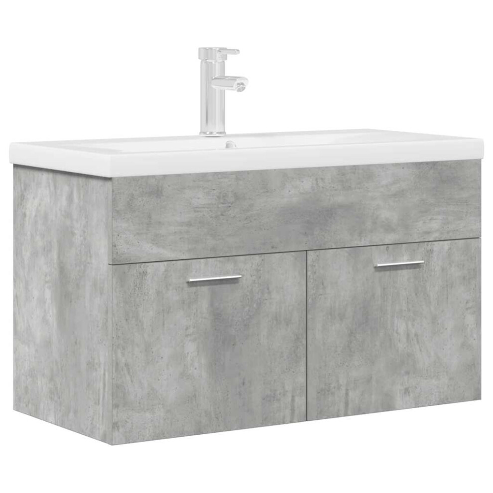 (concrete grey, 80 x 38.5 x 46 cm) vidaXL Bathroom Sink Cabinet with Built-in Basin Sink Cupboard Concrete Grey