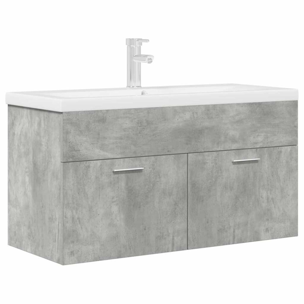 Vidaxl (Concrete 90 X 38.5 X 46 Cm) Bathroom Sink Cabinet With Built-In Basin Sink Cupboard Concrete Grey