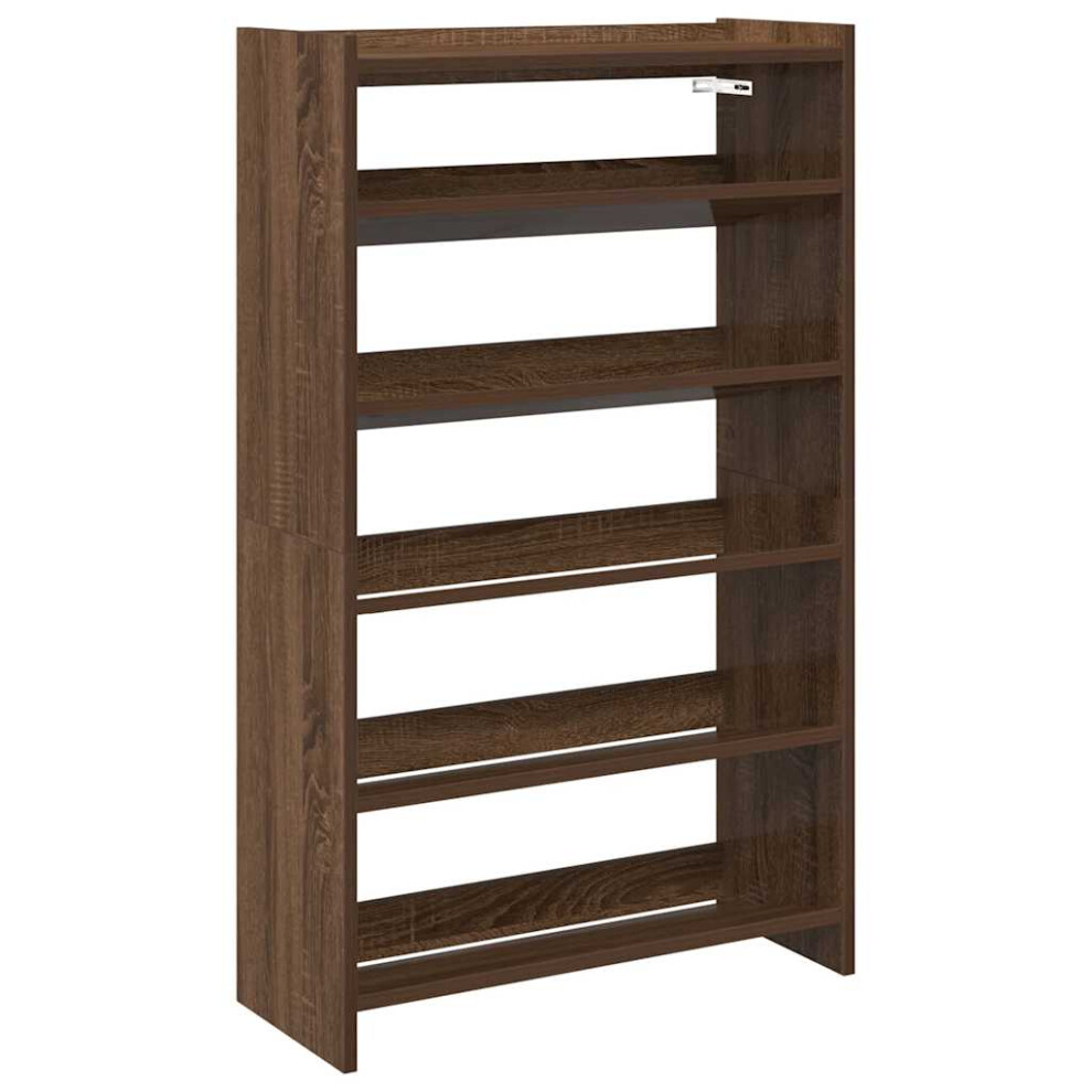 (brown oak, 100 cm/ 60 cm) vidaXL Shoe Rack Shoe Cabinet Shoe Storage Shelf Hall Cupboard Engineered Wood