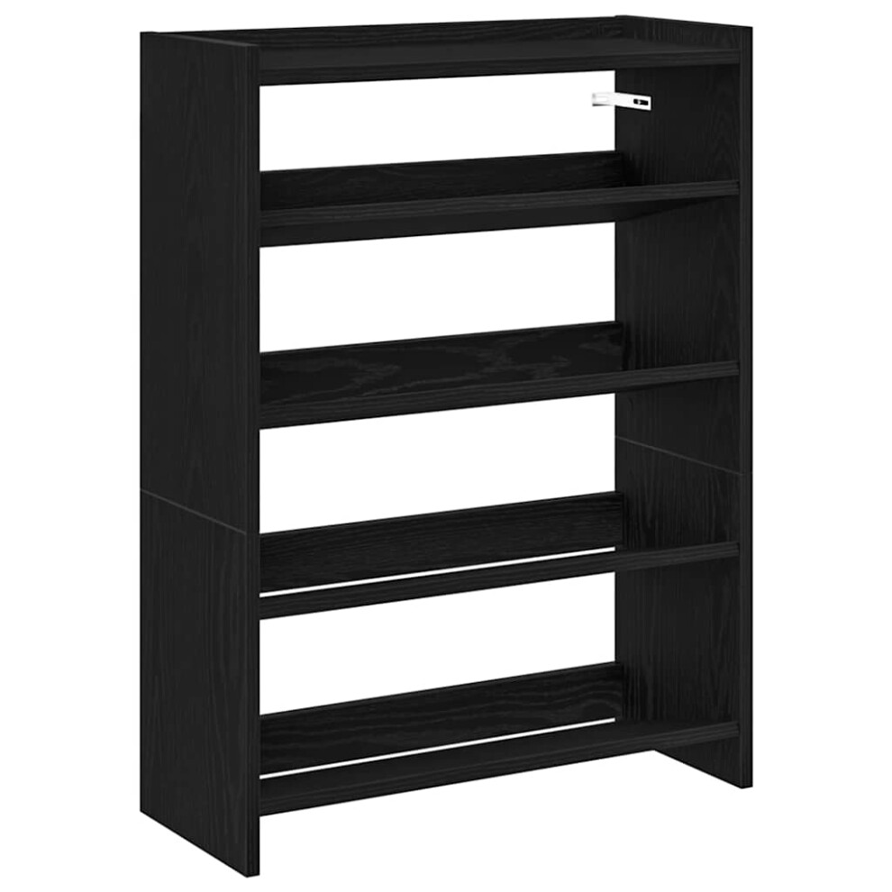 Vidaxl (Black, 81 Cm/ 60 Cm) Shoe Rack Shoe Cabinet Shoe Storage Shelf Hall Cupboard Engineered Wood