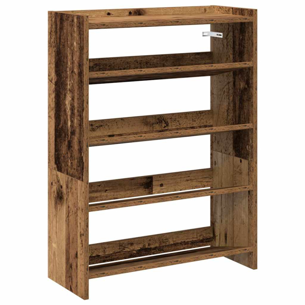Vidaxl (Old Wood, 81 Cm/ 60 Cm) Shoe Rack Shoe Cabinet Shoe Storage Shelf Hall Cupboard Engineered Wood