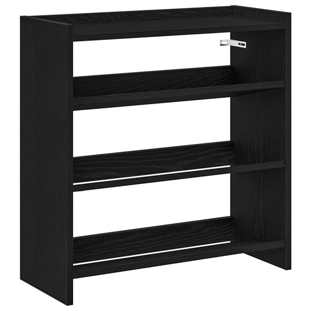 Vidaxl (Black, 62 Cm/ 60 Cm) Shoe Rack Shoe Cabinet Shoe Storage Shelf Hall Cupboard Engineered Wood