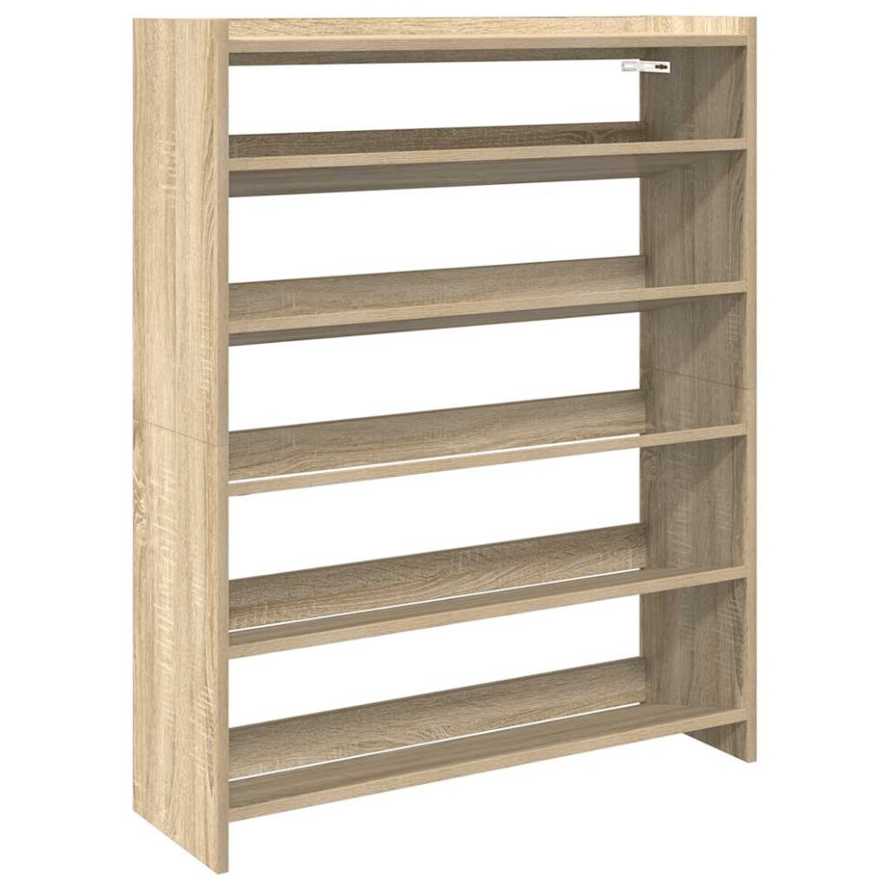 (sonoma oak, 100 cm/ 80 cm) vidaXL Shoe Rack Shoe Cabinet Shoe Storage Shelf Hall Cupboard Engineered Wood