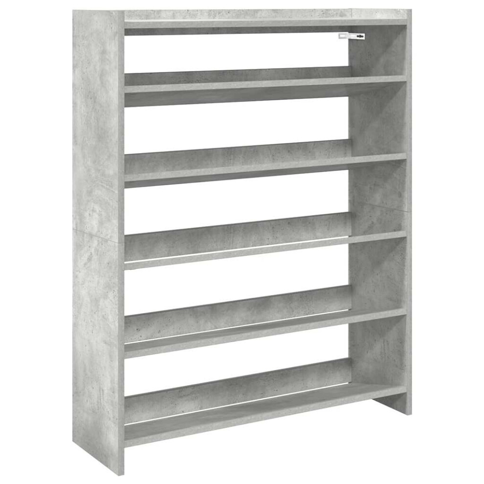 (concrete grey, 100 cm/ 80 cm) vidaXL Shoe Rack Shoe Cabinet Shoe Storage Shelf Hall Cupboard Engineered Wood